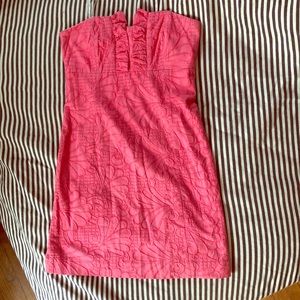 Lily Pulitzer pink shell embroidered dress
